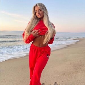 Hazel Boutique Betty Boop Red Women's Sweatpant Jumpsuit Set